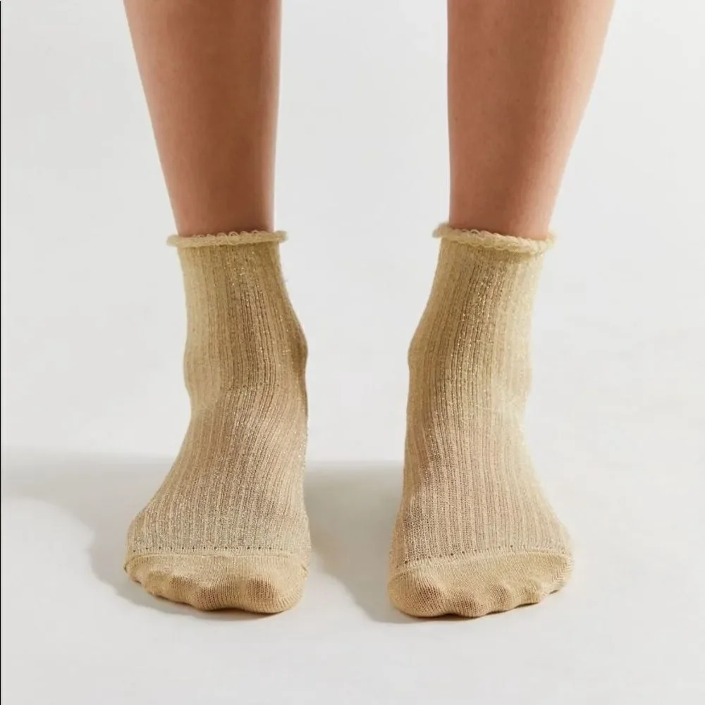 NEW Urban Outfitters UO Roll Top Glitter Crew Socks Set of 3